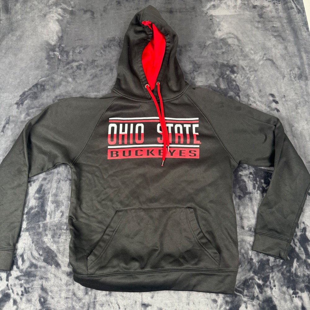 Colosseum Hoodie Mens Small Black Ohio State Buckeyes Pullover Sweatshirt